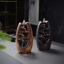 Load image into Gallery viewer, MOUNTAIN_RIVER_HANDICRAFT_INCENSE_HOLDER_blackflow_waterfall_burner_smoke_hookah_chicha_vodka